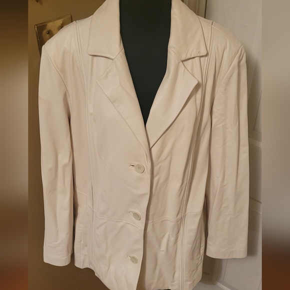 Women's Wilsons Pelle Studio White/Cream Leather Blazer, Coat - Picture 3 of 10